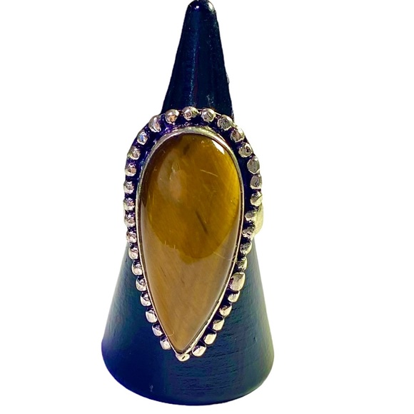 NWT Tiger's Eye Gemstone in a Handmade 925 Stamped Ring (6) - Picture 3 of 7